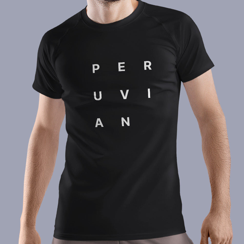 Polo negro manga corta Peruvian