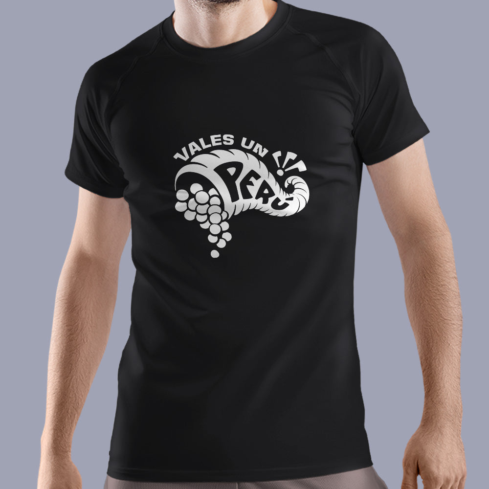 Polo negro manga corta Vales un Perú